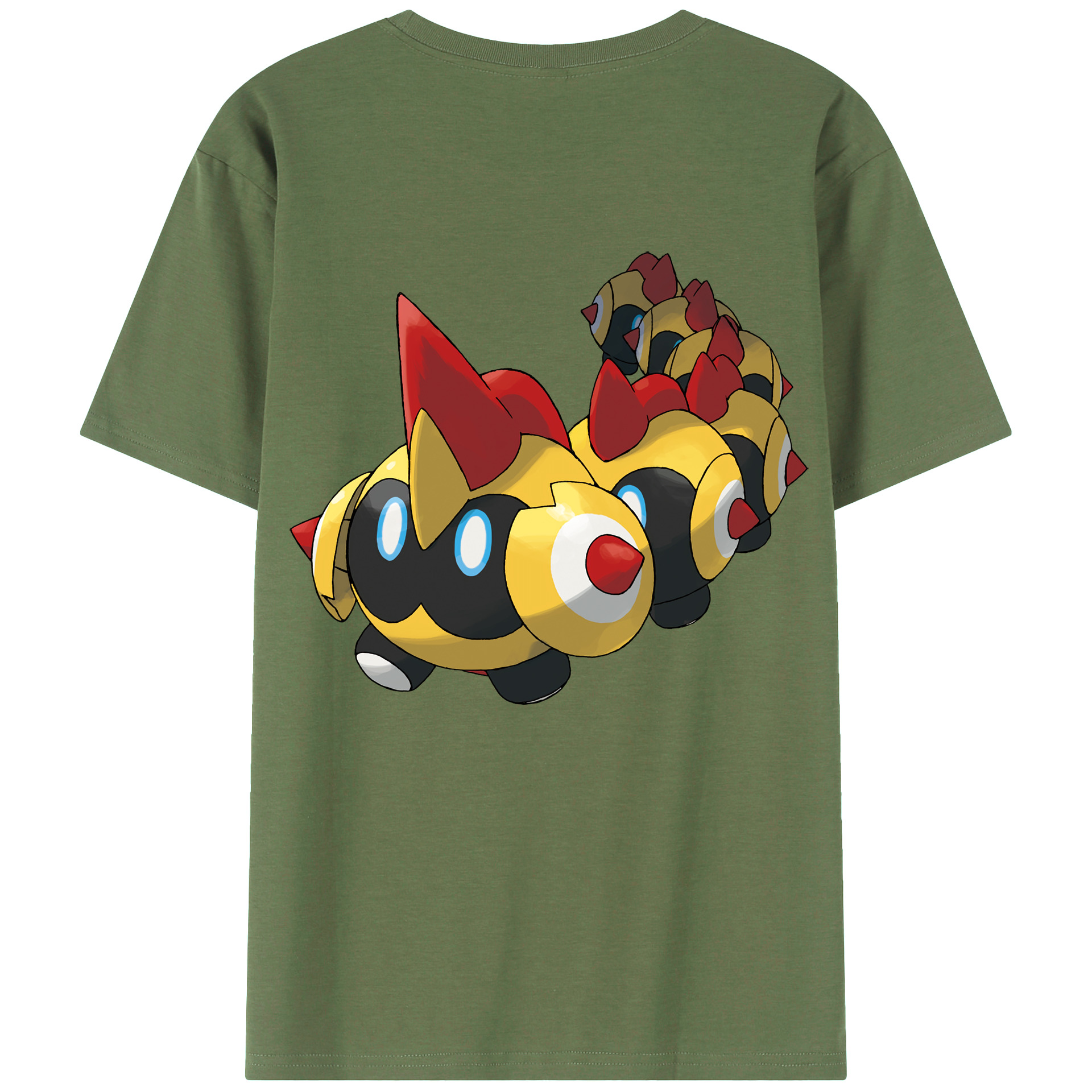 （画像用） ポケットモンスター Pokémon 綿100％ メンズ半袖Tシャツ（バックプリント） 通気性
